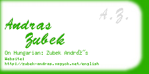 andras zubek business card